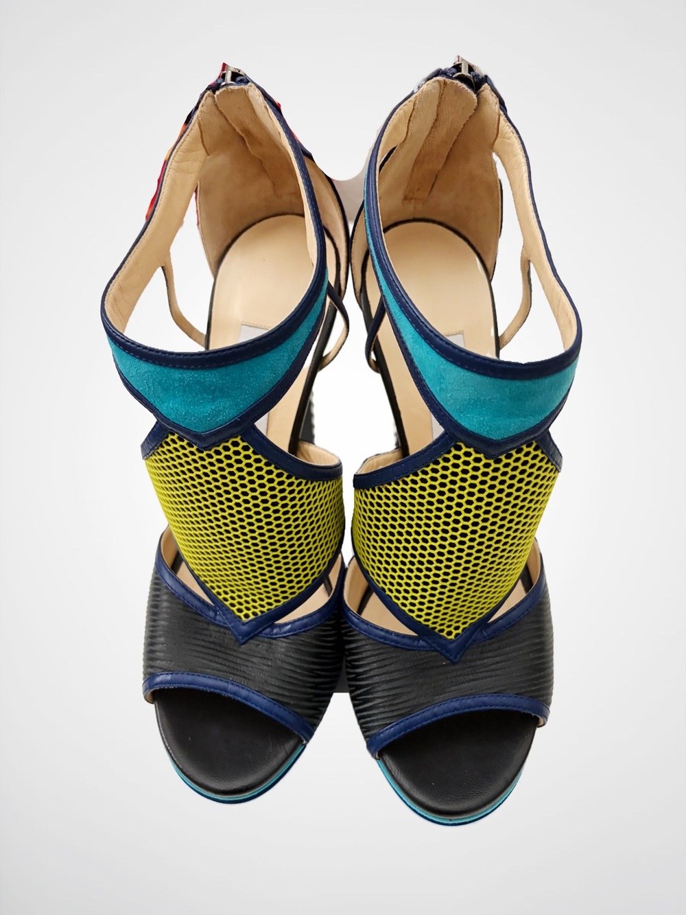 NWOB Jimmy Choo Lythe Honeycomb Mesh Platform Sandals, 2015 Cruise Collection - Picture 2 of 7